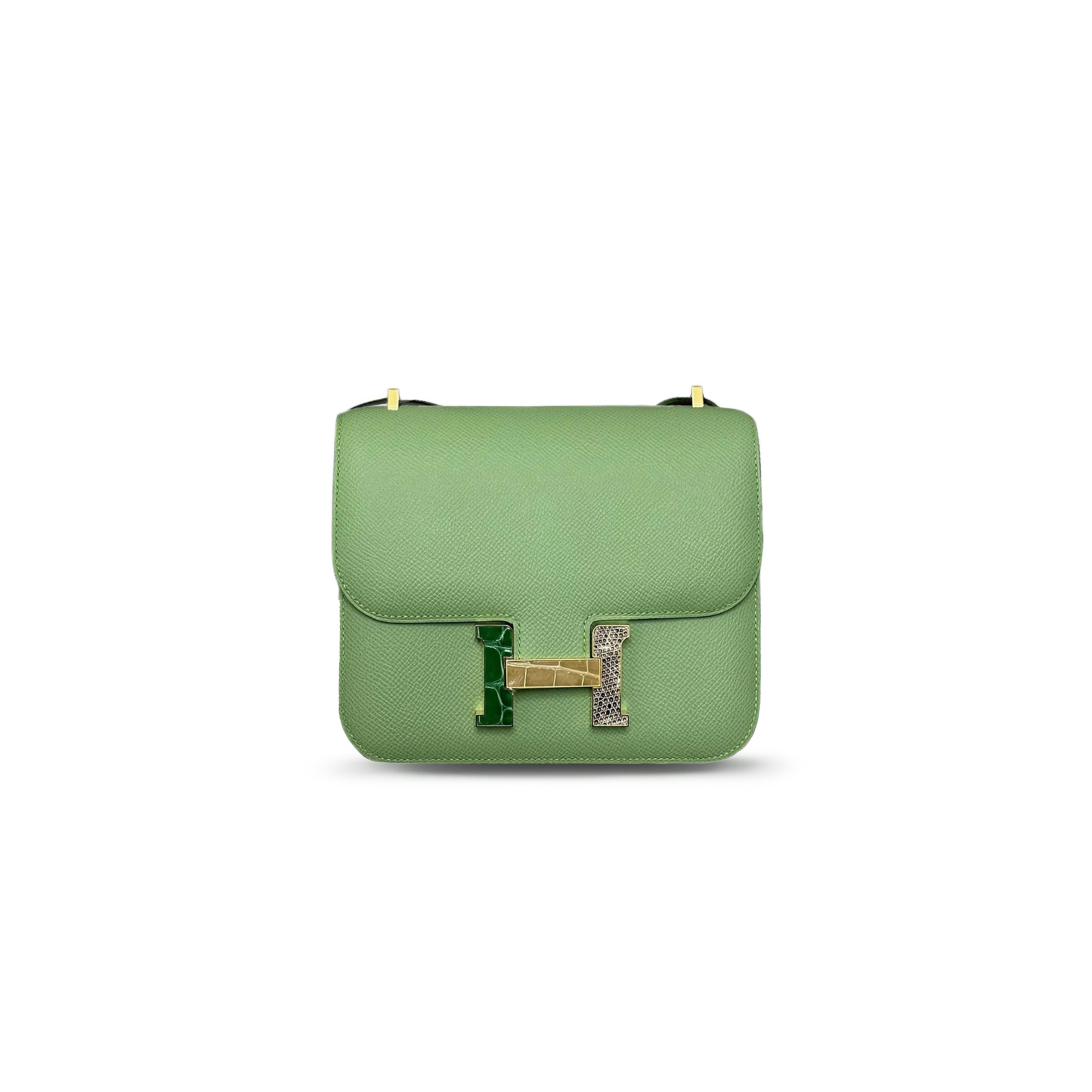 H**mes master constance 18 epsom 3i vert criquet h085976ccaa (19*15*4cm)